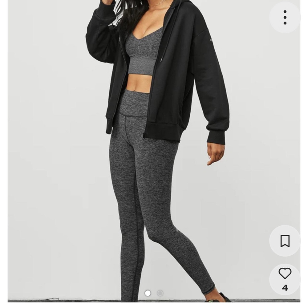 ALOSOFT HIGH-WAIST 7/8 HIGHLIGHT LEGGING - DARK HEATHER GREY
